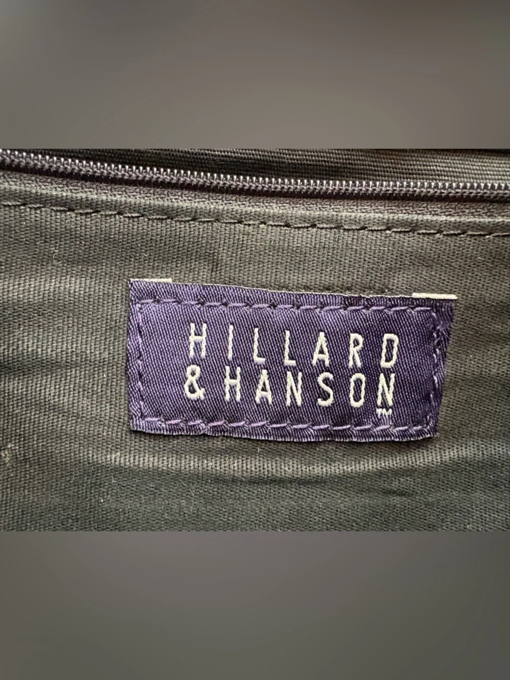Hillard & Hanson Black Tote with Purple Label